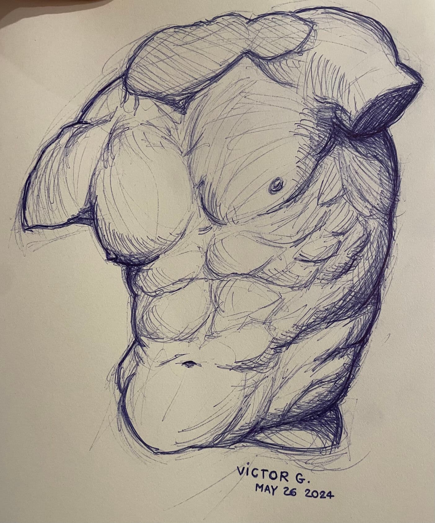 Pen marble torso study