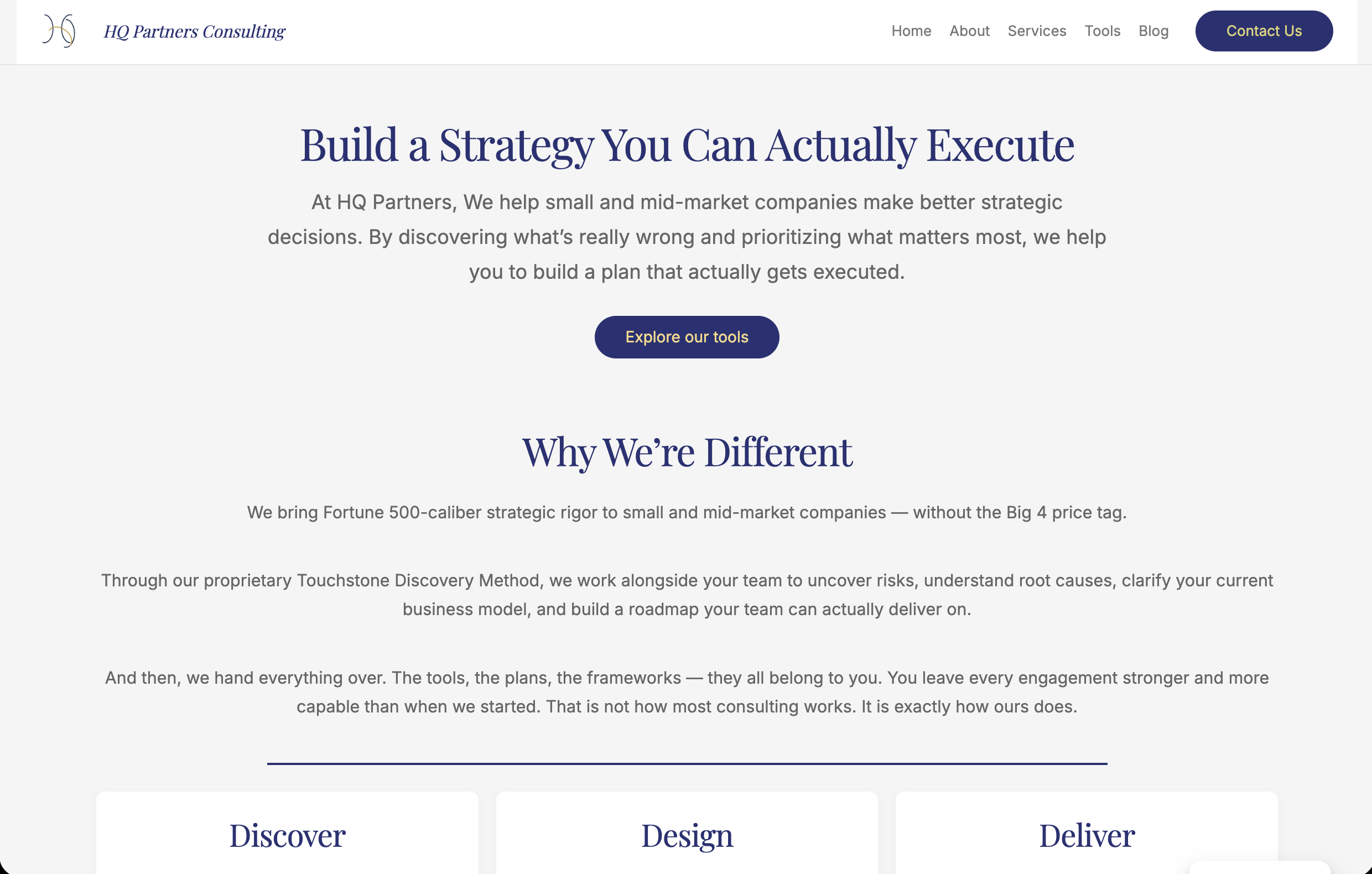 HQ Partners Consulting — business strategy and transformation consulting HQ Partners Consulting homepage